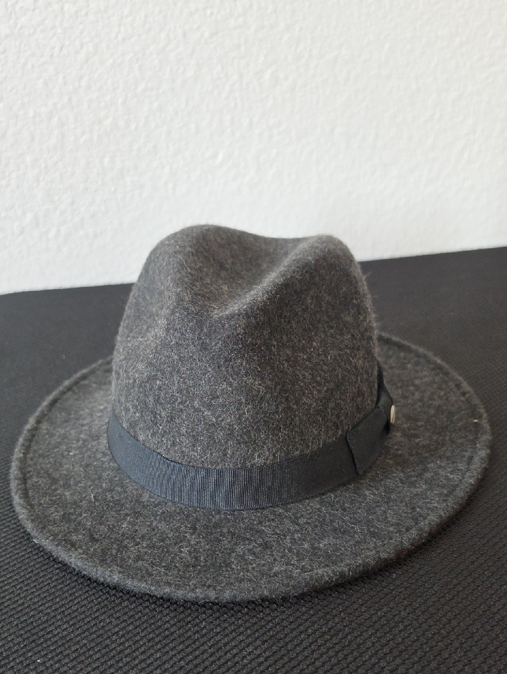 Scala Gray Wool Fedora Hat with Black Band